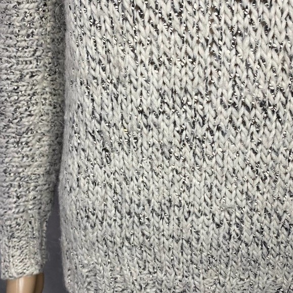 J. Crew Marled Drop-Shoulder Gray/Cream Raw Seam Sweater XXS - Picture 6 of 10